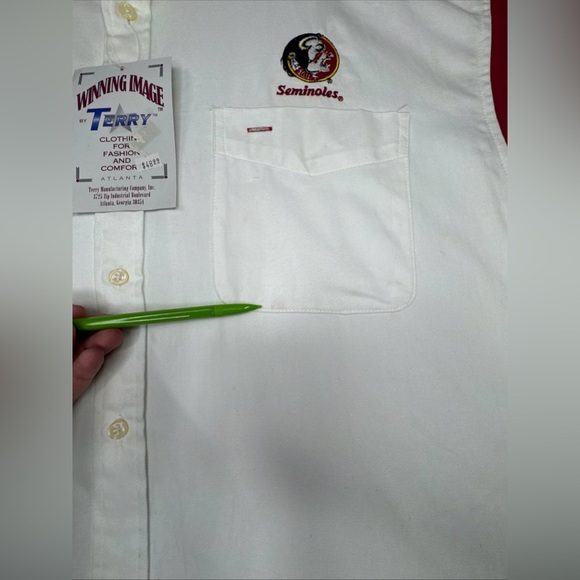 Florida State Seminole Shirt Men's XL White Button-Down Long Sleeve NWT  #0298 - Picture 13 of 16